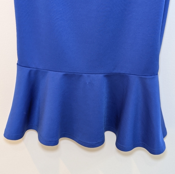 Grace Karin One Shoulder Cobalt Blue Midi Dress Mermaid Hem Elegant Size M - Picture 2 of 7